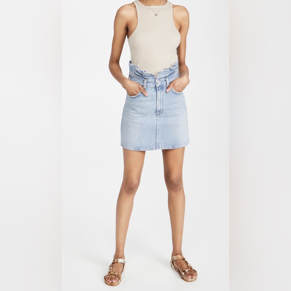 AGOLDE Lettuce Waistband Reworked High Rise Skirt